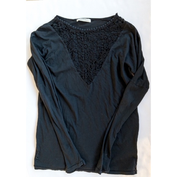 Ragdoll XS Black lace longsleeve top - Picture 2 of 2